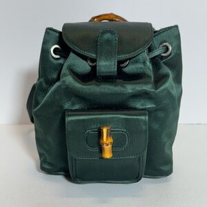 AUTHENTIC Green Gucci Bamboo Backpack
